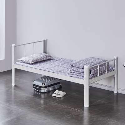 Heavy Duty Metal Single Bed In Black / White